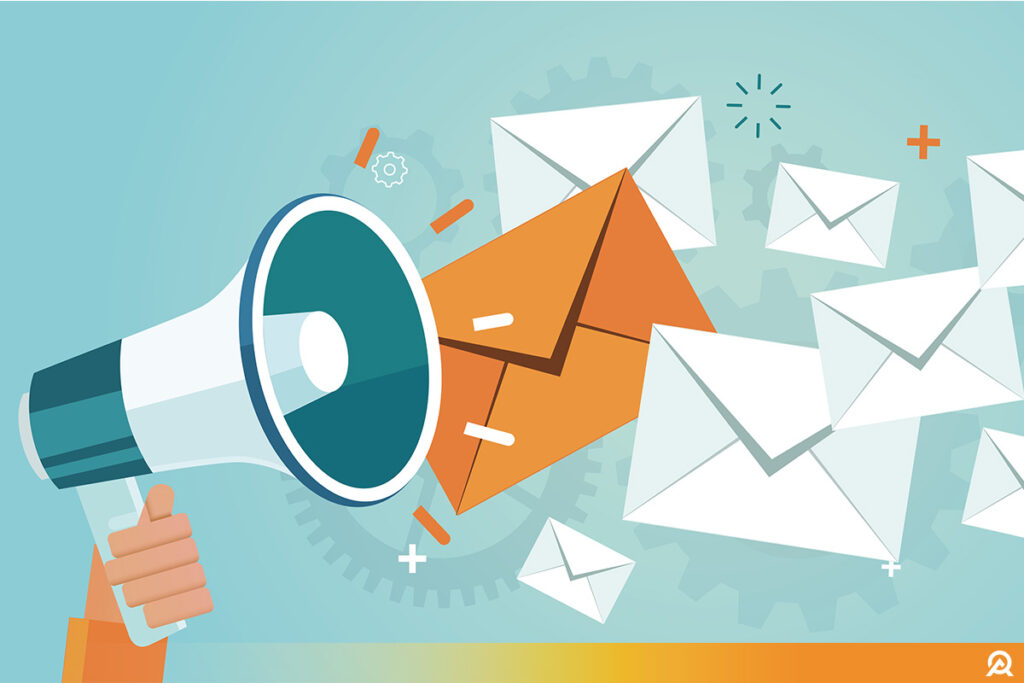 illustration d'une action de communication, newsletter avec un porte voix